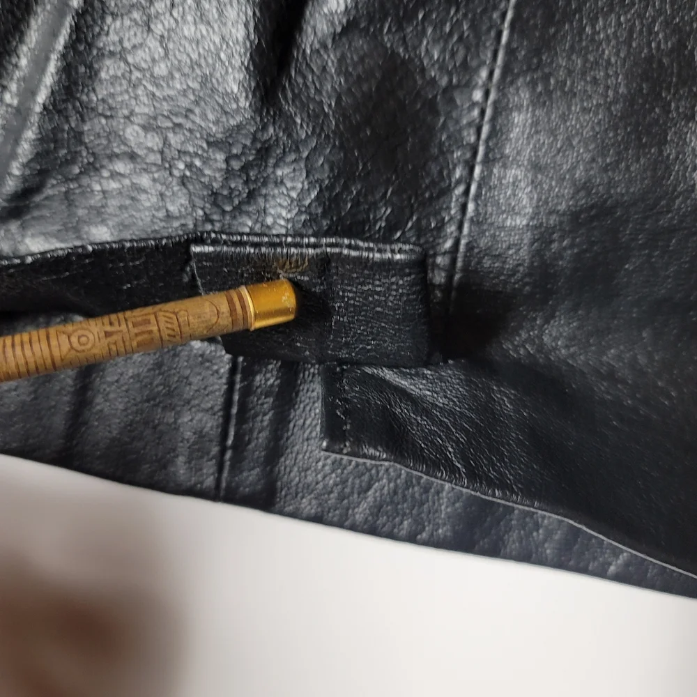 VTG Genuine Leather Mini Skirt, Size Small Biker Moto 90s Vintage - Picture 8 of 9